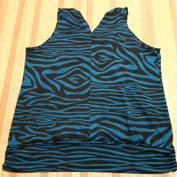 Blue Zebra Print Pennington Blouse size 1XL - Picture 5 of 8